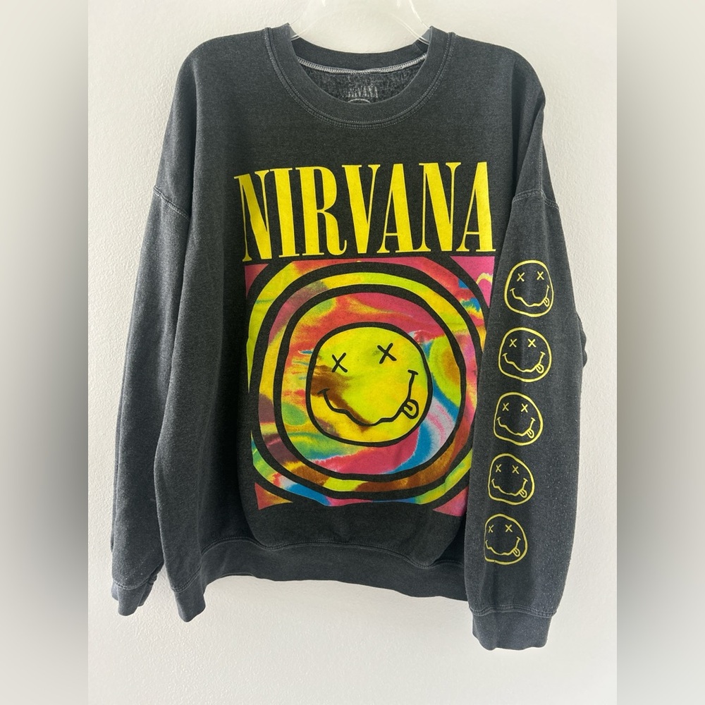 NIRVANA Colorful Graphic Crewneck Sweater